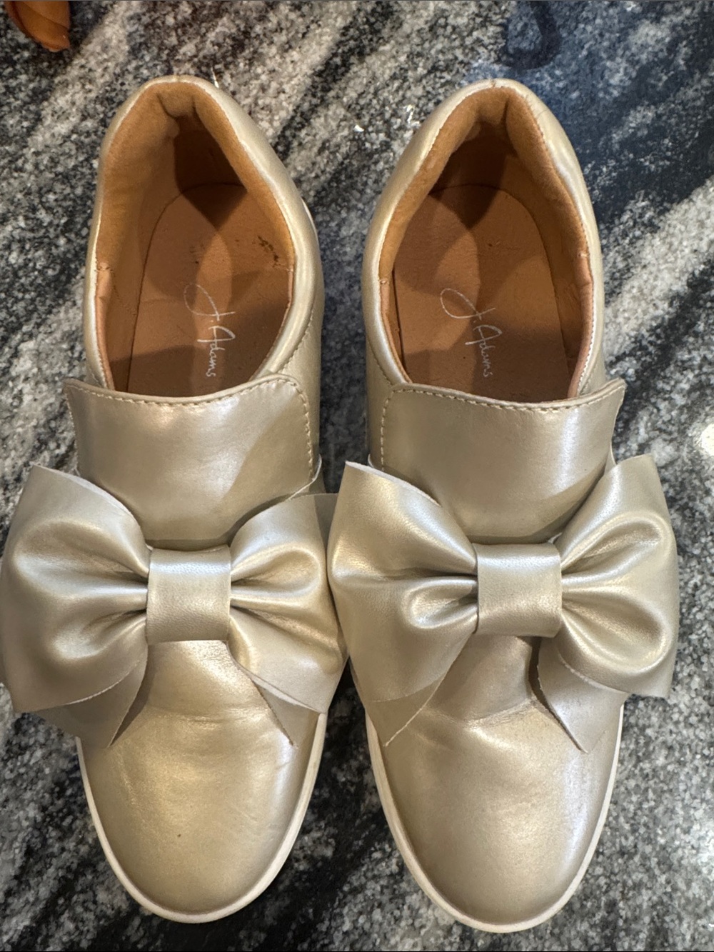 Adams Women’s Metallic Bow Slip-On Sneakers - Champagne Gold